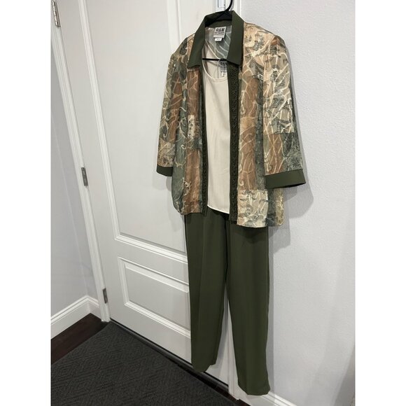 R&M Richards Womens 3 Piece Outfit Size 8 Jacket Sleeveless Top Pants - Picture 8 of 16